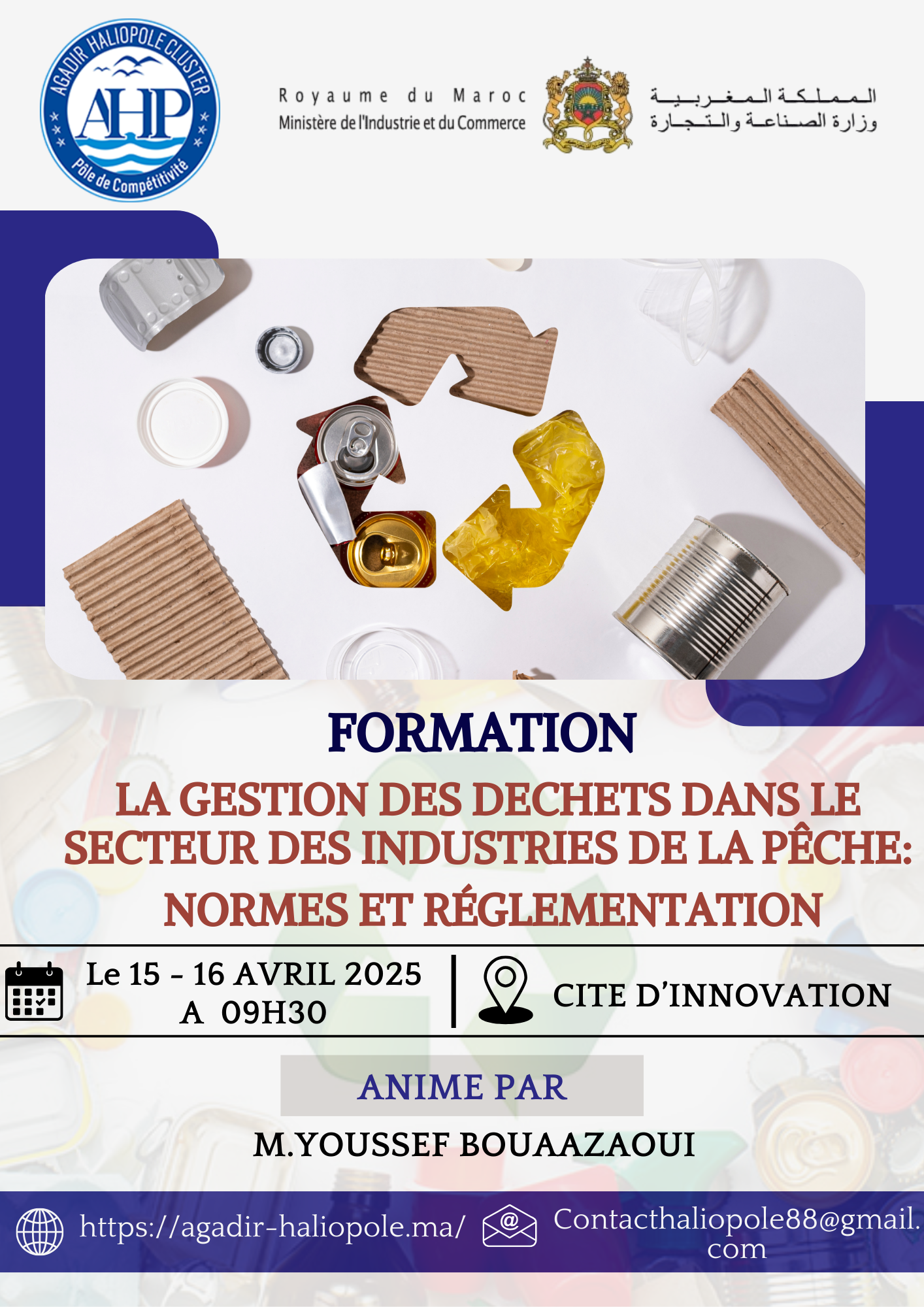 Affiche formation sur la gestion des déchets