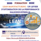 FORMATION – LEAN MANUFACTURING: UN LEVIER D’OPTIMISATION DE LA PERFORMANCE HALIO-INDUSTRIELLE
