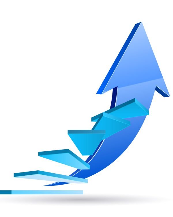 Steps to Success, Stairs to profit on white background